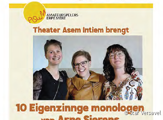 Toneel Asem Intiem toneelgroep Mere speelt 10 eigenzinnige monologen.